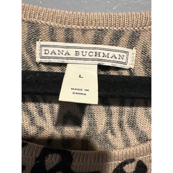 Dana Buchman Women’s L Leopard Print Sweater Y2K Retro Chic Fall Winter Classic - Picture 4 of 9